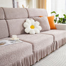 Sofa Seat Cover, Sunflower Patterned Elastic Skirted Couch Cushion Covers for 1/2/3/4-Seater Sofas
