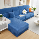 Sofa Seat Cover, Sunflower Patterned Elastic Skirted Couch Cushion Covers for 1/2/3/4-Seater Sofas