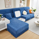 Sofa Seat Cover, Sunflower Patterned Elastic Skirted Couch Cushion Covers for 1/2/3/4-Seater Sofas