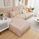Sofa Seat Cover, Sunflower Patterned Elastic Skirted Couch Cushion Covers for 1/2/3/4-Seater Sofas