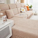 Sofa Seat Cover, Sunflower Patterned Elastic Skirted Couch Cushion Covers for 1/2/3/4-Seater Sofas
