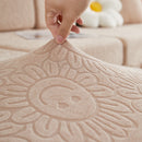 Sofa Seat Cover, Sunflower Patterned Elastic Skirted Couch Cushion Covers for 1/2/3/4-Seater Sofas