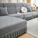 Sofa Seat Cover, Sunflower Patterned Elastic Skirted Couch Cushion Covers for 1/2/3/4-Seater Sofas