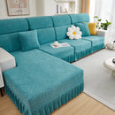 Sofa Seat Cover, Sunflower Patterned Elastic Skirted Couch Cushion Covers for 1/2/3/4-Seater Sofas