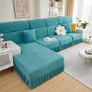 Sofa Seat Cover, Sunflower Patterned Elastic Skirted Couch Cushion Covers for 1/2/3/4-Seater Sofas