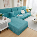 Sofa Seat Cover, Sunflower Patterned Elastic Skirted Couch Cushion Covers for 1/2/3/4-Seater Sofas