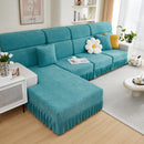 Sofa Seat Cover, Sunflower Patterned Elastic Skirted Couch Cushion Covers for 1/2/3/4-Seater Sofas