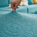 Sofa Seat Cover, Sunflower Patterned Elastic Skirted Couch Cushion Covers for 1/2/3/4-Seater Sofas