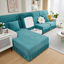 Sofa Seat Cover, Sunflower Patterned Elastic Skirted Couch Cushion Covers for 1/2/3/4-Seater Sofas