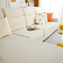 Growth Rings Jacquard Fleece Fabric Stretch Cushion Cover, Non-Slip Furniture Protector for Kids, Couch Cushion Covers