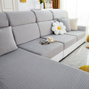 Growth Rings Jacquard Fleece Fabric Stretch Cushion Cover, Non-Slip Furniture Protector for Kids, Couch Cushion Covers