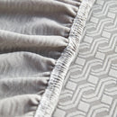 Growth Rings Jacquard Fleece Fabric Stretch Cushion Cover, Non-Slip Furniture Protector for Kids, Couch Cushion Covers