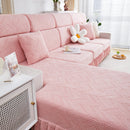 Stretchable Chaise Lounge Sofa Covers and Couch Seat Covers with Skirt for Sectional Couches