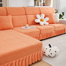 Stretchable Chaise Lounge Sofa Covers and Couch Seat Covers with Skirt for Sectional Couches