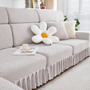 Stretchable Chaise Lounge Sofa Covers and Couch Seat Covers with Skirt for Sectional Couches