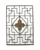 Lotus Antique Chinese Wood Screen Panel