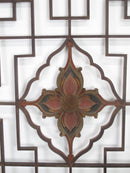 Lotus Antique Chinese Wood Screen Panel