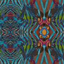 Peel and Stick Wallpaper - African Paint / Turquoise