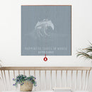 Coastal Happiness Comes In Waves Navy Wood Wall Art Print