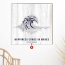 Coastal Happiness Comes In Waves White Wood Wall Art Print