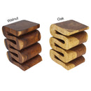 Haussmann Wood Wave Verve Accent Snake Table 12x14x20 in Height Walnut Oil
