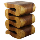 Haussmann Wood Wave Verve Accent Snake Table 12x14x20 in Height Oak Oil