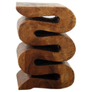 Haussmann Wood Wave Verve Accent Snake Table 12x14x20 in Height Walnut Oil