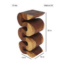 Haussmann Wood Wave Verve Accent Snake Table 12x14x30 in Height Walnut Oil