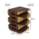 Haussmann Wood Wave Verve Accent Snake Table 14x14x20 in Height Oak Oil