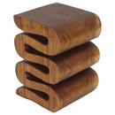 Haussmann Wood Wave Verve Accent Snake Table 14x14x20 in Height Walnut Oil Finish