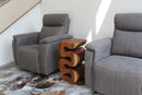 Haussmann Wood Wave BR Verve Accent End Snake Table 12x14x25 in Height Walnut Oil