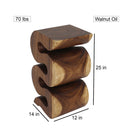 Haussmann Wood Wave BR Verve Accent End Snake Table 12x14x25 in Height Walnut Oil
