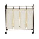 Farmhouse 4 Section Removeable Bag Wheeled Laundry Sorter Cart