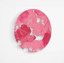 Pink Floral Pattern Printed Transparent Acrylic Circle