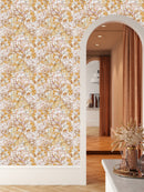 Stylish Large Beige Flowers Wallpaper Fashionable