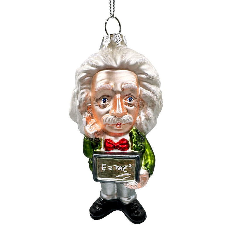 (Pre-Order) Albert Einstein Handcrafted Glass Ornament, Science and Physics Themed Christmas Gift