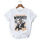 Alcohol Humor Retro T-Shirt, Funny Whiskey White and Natural Western Tee for Country Girl