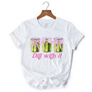 Coquette Dill With It Funny T-Shirt, Pink Bow Pickle Lover White Tee for Cute and Quirky Style Fans