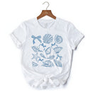 Coquette Seashell Summer Vibe T-Shirt, Natural and White Retro Beach Tee Gift for Ocean Lover
