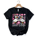 Funny Goose Bumps Floral T-Shirt, White, Natural and Black Sarcastic Goose Tee Gifts