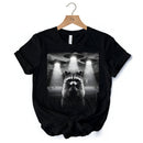 Funny Raccoon UFO T-Shirt, Unisex Black Tee for Space Lover