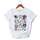 Game Day Baseball T-Shirt, Retro White and Natural Stadium Tee for Sports Fans