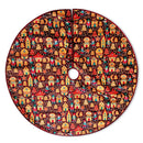 Gnome Folk Pattern Vintage Christmas Tree Skirt