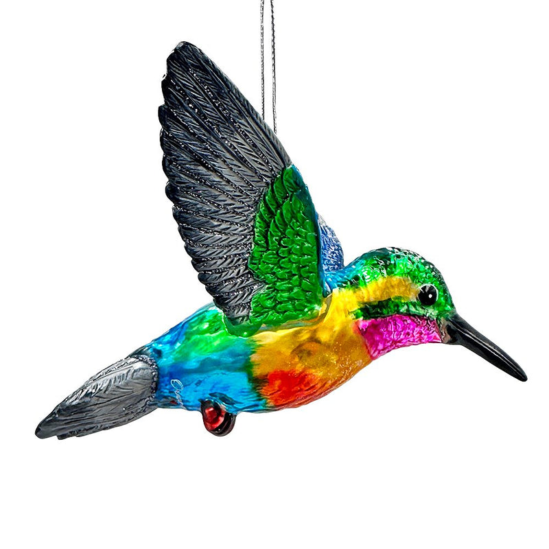 (Pre-Order) Graceful Hummingbird Iridescent Handcrafted Ornament, Glass Christmas Bird Tree Decoration