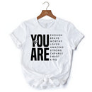 Inspirational Words T-Shirt, Minimalist White Tee for Encouraging and Loving Significant Others