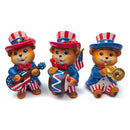 Liberty Bears Patriotic Figurine Set of 3,4" Independence Day Statue Decor