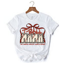 T-Ball Mama Coquette Red Bow T-Shirt, Retro White and Natural Tee for Proud Sports Moms