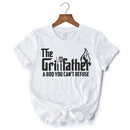 The Grillfather BBQ T-Shirt, White Funny Tee for Grillmaster Dads