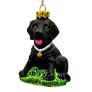 Black Lab Glass Christmas Ornament, Labrador Retriever Dog Gift