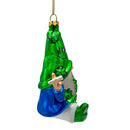 Fun Weed Themed Gnome Glass Ornament, Pothead Smoker Unique Holiday Gift